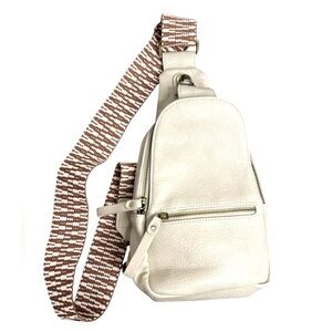 Urban Expressions Cream Sling Bag with Patterned Strap